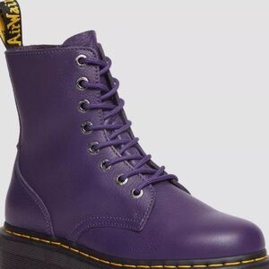 Dr. Martens Purple Leather Lace-Up Boots